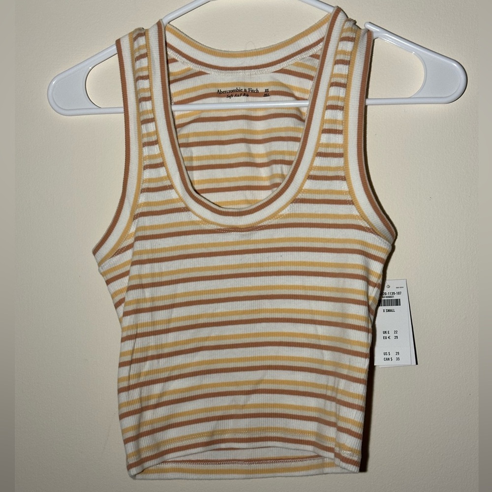 NWT Abercrombie Striped Cropped Ribbed Tank